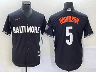 Men's Baltimore Orioles #5 Brooks Robinson Black 2023 City Connect Cool Base Stitched Jersey