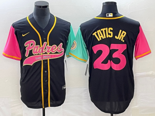 Men's San Diego Padres #23 Fernando Tatis Jr Black NEW 2023 City Connect Cool Base Stitched Jersey