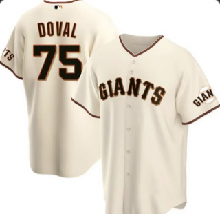 Men's San Francisco Giants #75 Camilo Doval Cream Home Nike Jersey