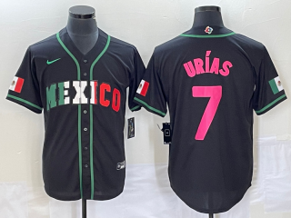 Men's Mexico Baseball #7 Julio Urias 2023 Black World Baseball Classic Stitched Jersey