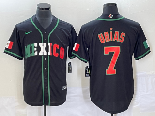 Men's Mexico Baseball #7 Julio Urias 2023 Black World Baseball Classic Stitched Jersey3