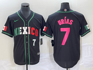 Men's Mexico Baseball #7 Julio Urias Number 2023 Black World Baseball Classic Stitched Jersey1