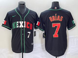 Men's Mexico Baseball #7 Julio Urias Number 2023 Black World Baseball Classic Stitched Jersey6