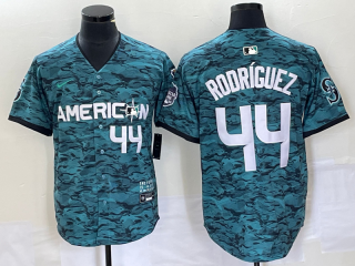 Men's Seattle Mariners #44 Julio Rodriguez Teal 2023 All Star Cool Base With Patch Stitched Baseball Jersey