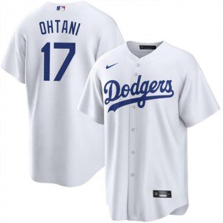 Men's Los Angeles Dodgers #17 Shohei Ohtani White Cool Base Stitched Jersey