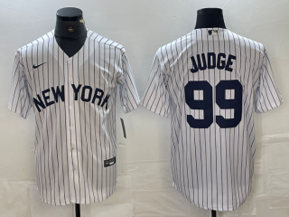 Men's New York Yankees #99 Aaron Judge White 2024 Cool Base Stitched Jerseys