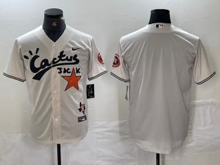 Men's Houston Astros Blank Cream Cactus Jack Cool Base Jersey