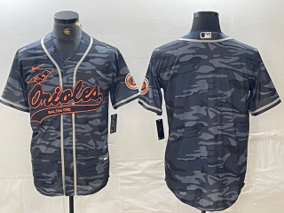 Men's Baltimore Orioles Blank Gray Camo Cool Base Stitched Jersey