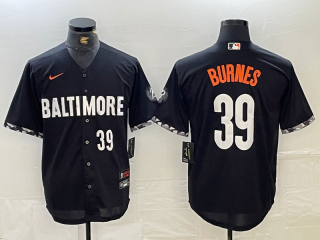 Men's Baltimore Orioles #39 Corbin Burnes Number Black 2023 City Connect Cool Base Stitched Jerseys