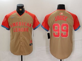 Men's American League #99 Aaron Judge Cream 2024 All-Star Limited Stitched Baseball Jersey