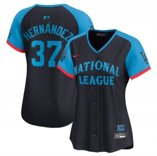 Women's National League #37 Teoscar Hernandez Navy 2024 All-Star Limited Stitched Baseball Jersey(Run Small)