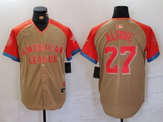 Men's Houston Astros #27 Jose Altuve Cream 2024 All Star Limited Stitched Jersey