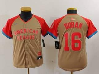 Youth Boston Red Sox #16 Jarren Duran Cream 2024 All Star Limited Stitched Jersey