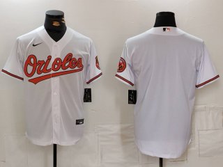 Men's Baltimore Orioles Blank White 2024 Home Limited Cool Base Stitched Baseball Jersey