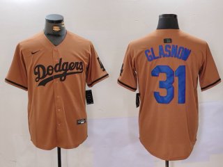 Men's Los Angeles Dodgers #31 Tyler Glasnow Olive Cool Base Limited Stitched Jersey