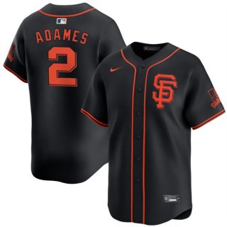 Men's San Francisco Giants #2 Willy Adames Black 2024 Black AlternateLimited Stitched Baseball Jersey