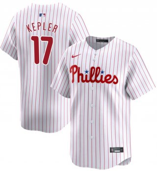 Men's Philadelphia Phillies #17 Max Kepler White 2024 Home Limited Stitched Jersey