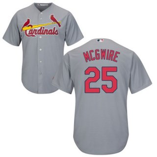 Men's St Louis Cardinals #25 Mark McGwire Grey Cool Base Stitched Baseball Jersey