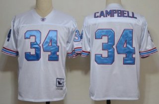 Houston Oilers #34 Earl Campbell White Throwback Jersey