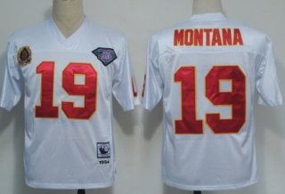 Kansas City Chiefs #19 Joe Montana White 75TH Throwback Jersey