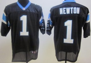 Nike Carolina Panthers #1 Cam Newton Black Elite Jersey