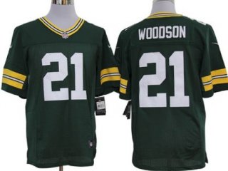 Nike Green Bay Packers #21 Charles Woodson Green Elite Jersey