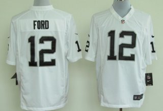 Nike Oakland Raiders #12 Jacoby Ford White Game Jersey