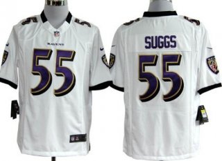 Nike Baltimore Ravens #55 Terrell Suggs White Game Jersey