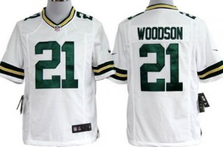 Nike Green Bay Packers #21 Charles Woodson White Game Jersey