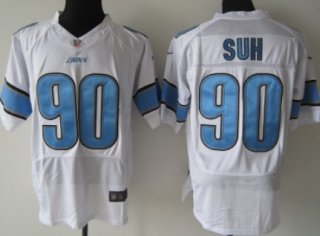 Nike Detroit Lions #90 Ndamukong Suh White Elite Jersey