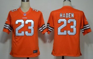 Nike Cleveland Browns #23 Joe Haden Orange Game Jersey