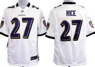 Nike Baltimore Ravens #27 Ray Rice White Game Jersey