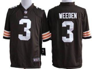 Nike Cleveland Browns #3 Brandon Weeden Brown Game Jersey