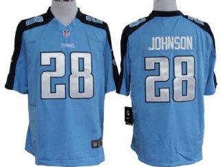 Nike Tennessee Titans #28 Chris Johnson Light Blue Game Jersey