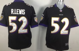 Nike Baltimore Ravens #52 Ray Lewis Black Game Jersey