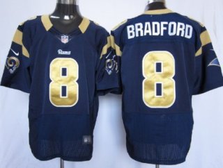 Nike St. Louis Rams #8 Sam Bradford Navy Blue Elite Jersey