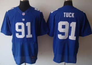 Nike New York Giants #91 Justin Tuck Blue Elite Jersey