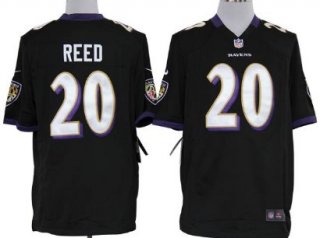 Nike Baltimore Ravens #20 Ed Reed Black Game Jersey