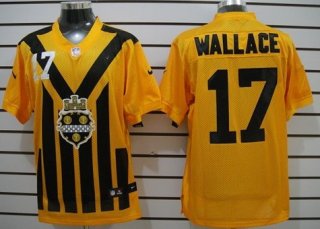 Nike Pittsburgh Steelers #17 Mike Wallace 1933 Yellow Throwback Jersey