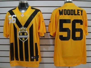 Nike Pittsburgh Steelers #56 LaMarr Woodley 1933 Yellow Throwback Jersey