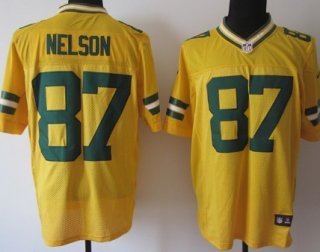 Nike Green Bay Packers #87 Jordy Nelson Yellow Elite Jersey