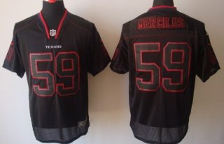 Nike Houston Texans #59 Whitney Mercilus Lights Out Black Elite Jersey