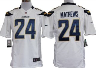 Nike San Diego Chargers #24 Ryan Mathews White Limited Jersey