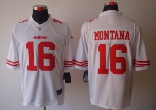 Nike San Francisco 49ers #16 Joe Montana White Limited Jersey