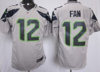 Nike Seattle Seahawks #12 Fan Gray Game Jersey