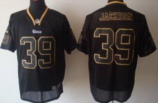 Nike St. Louis Rams #39 Steven Jackson Lights Out Black Elite Jersey