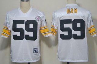 Pittsburgh Steelers #59 Jack Ham White Throwback Jersey