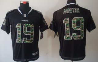 Nike Dallas Cowboys #19 Miles Austin Black With Camo Elite Jersey