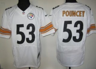 Nike Pittsburgh Steelers #53 Maurkice Pouncey White Elite Jersey