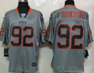 Nike Denver Broncos #92 Elvis Dumervil Lights Out Gray Elite Jersey